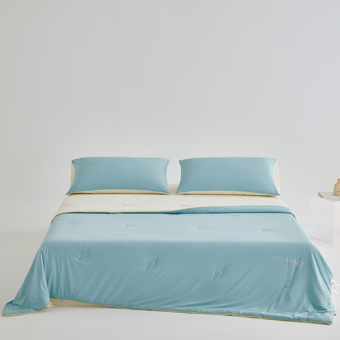 91家纺网 家纺一手货源 找家纺 莱福仕家纺 2025新款凉感兰精天丝夏被系列 松石蓝