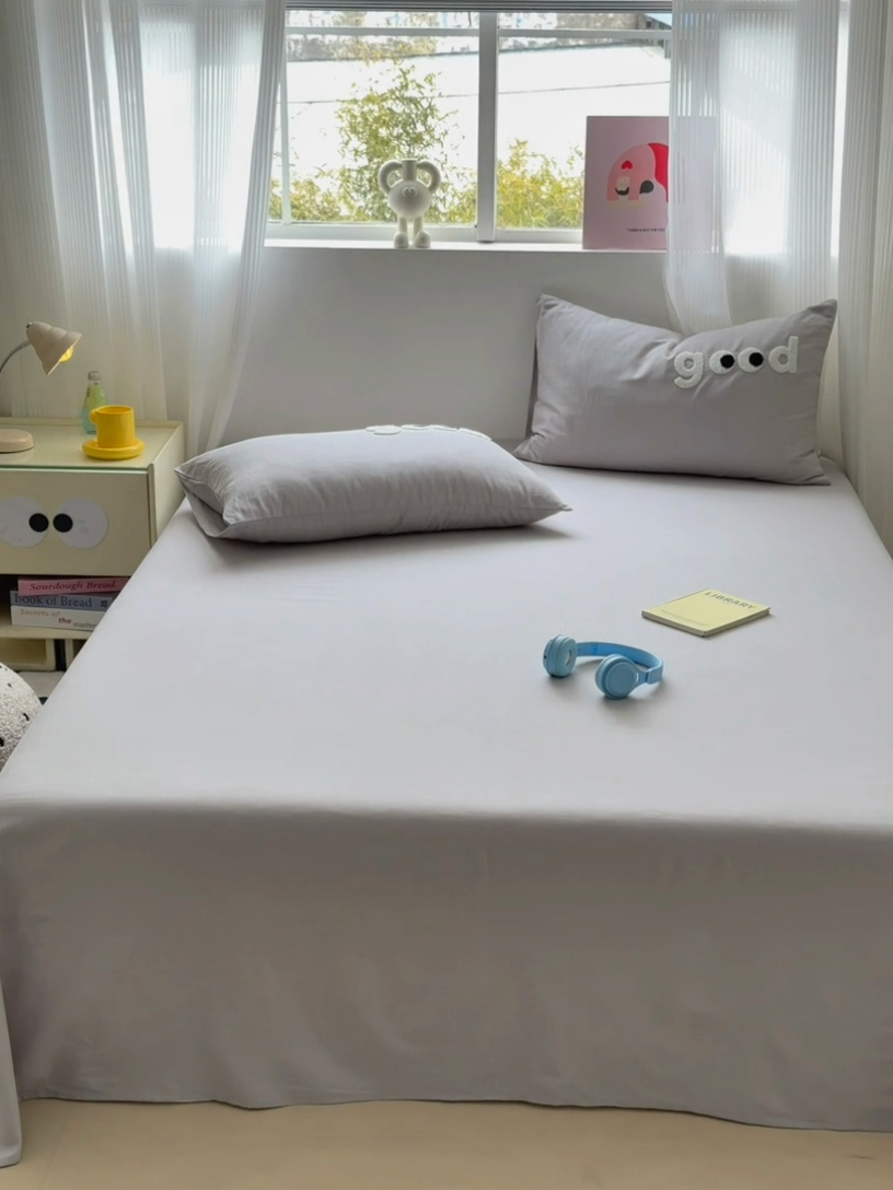 91家纺网 家纺一手货源 找家纺 丽涵家纺 2025新款全棉大雁纹单品床单床单三件套 good银沙灰