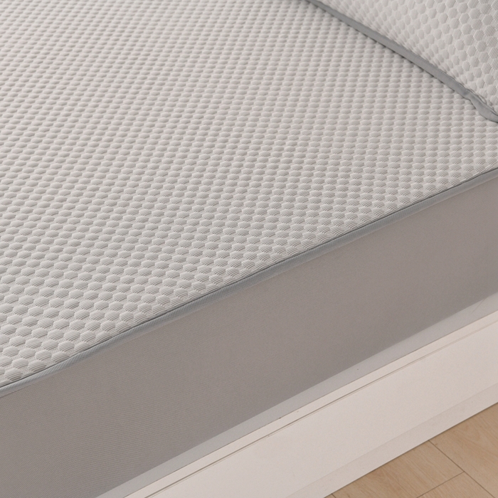 91家纺网 家纺一手货源 找家纺 梦之星 2025新款凉豆豆凉席三件套 纯色床笠款-灰