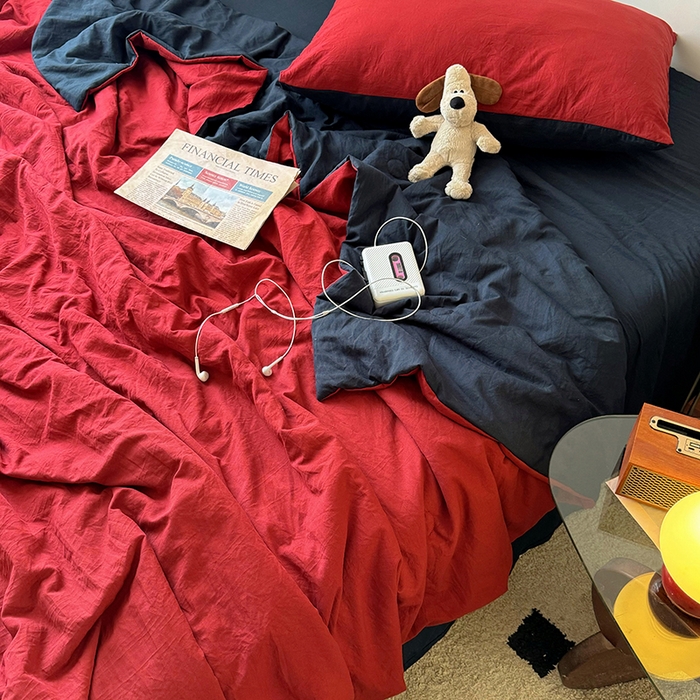 91家纺网 家纺一手货源 找家纺 （总）耀达家居 2025新款水洗棉双拼夏被四件套