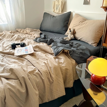 91家纺网 家纺一手货源 找家纺 （总）耀达家居 2025新款水洗棉双拼夏被四件套