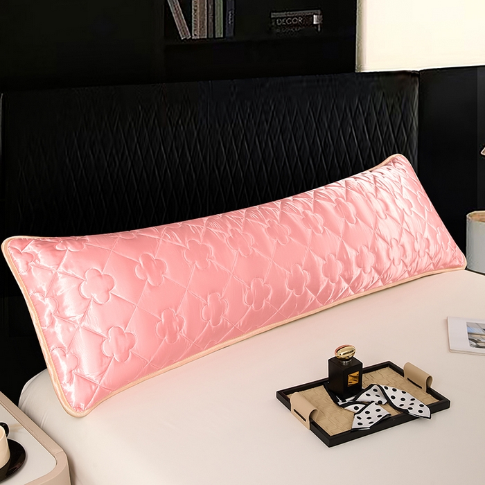 91家纺网 家纺一手货源 找家纺 梦舒羽 2025新款夏季冰丝凉感夹棉枕套双人情侣枕头套加长加厚枕芯套1.5m内胆套 夹棉加厚-玉色