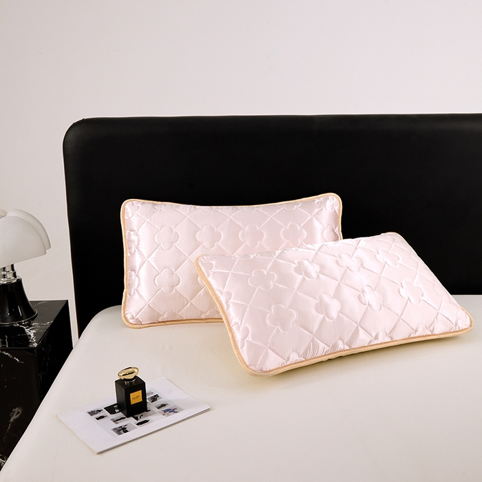 91家纺网 家纺一手货源 找家纺 梦舒羽 2025新款夏季冰丝凉感夹棉枕套单人一对装可水洗加厚枕头套宿舍48x74cm枕芯套 夹棉加厚-淡雅玉