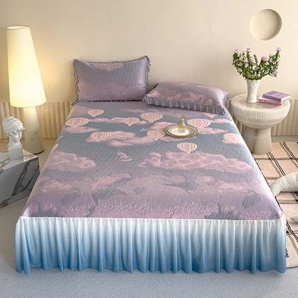 91家纺网 家纺一手货源 找家纺 （总）冬然家纺 2025新款冰豆豆席子凉席床裙款