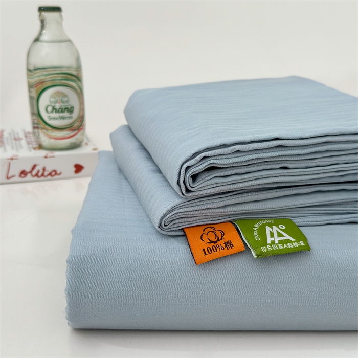 91家纺网 家纺一手货源 找家纺 丽涵家纺 2025新款全棉大雁纹单品床单床单三件套 good月光蓝