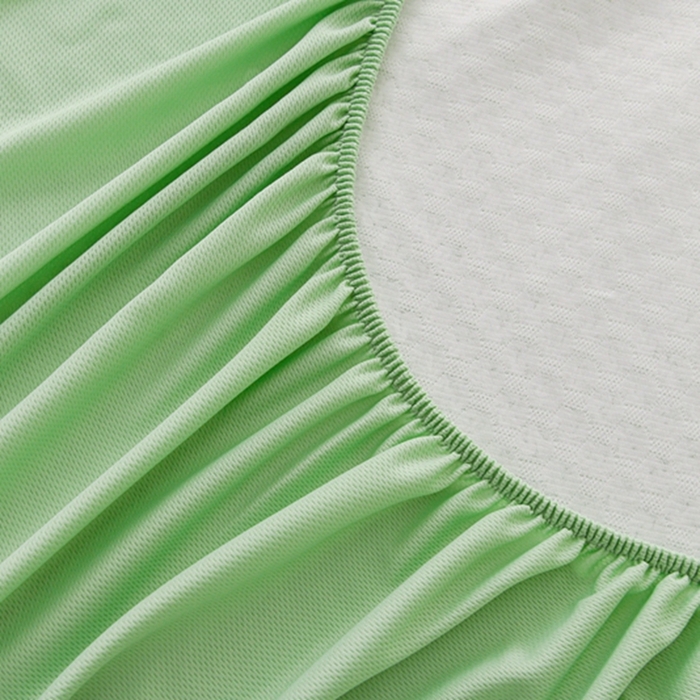 91家纺网 家纺一手货源 找家纺 梦之星 2025新款凉豆豆凉席三件套 纯色床笠款-绿