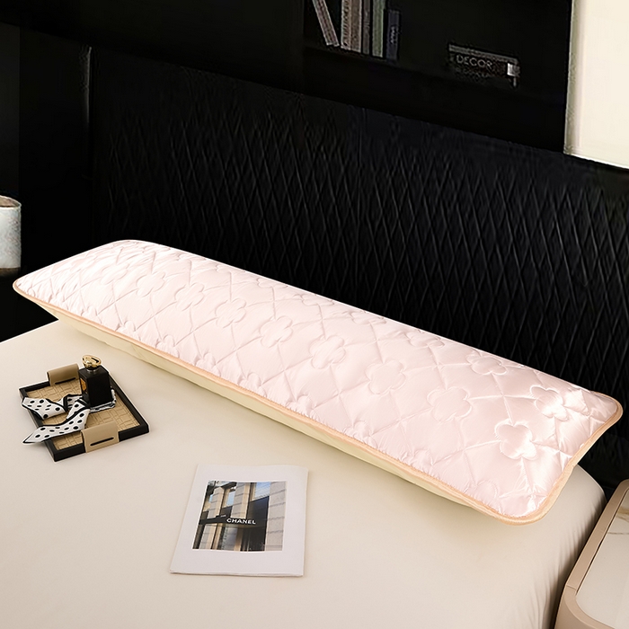 91家纺网 家纺一手货源 找家纺 梦舒羽 2025新款夏季冰丝凉感夹棉枕套双人情侣枕头套加长加厚枕芯套1.5m内胆套 夹棉加厚-淡雅玉