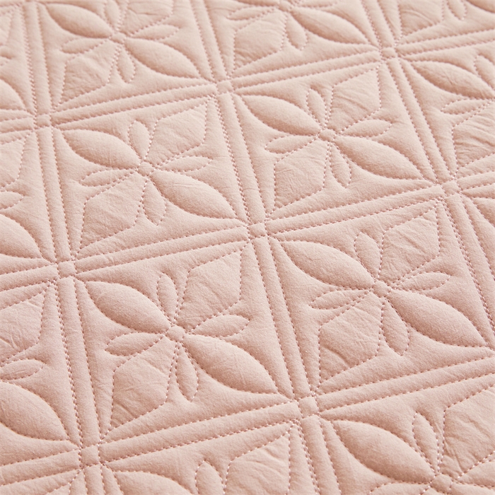 91家纺网 家纺一手货源 找家纺 3C 2025全棉蚕丝蛋白夹棉床笠 天星花-樱花粉