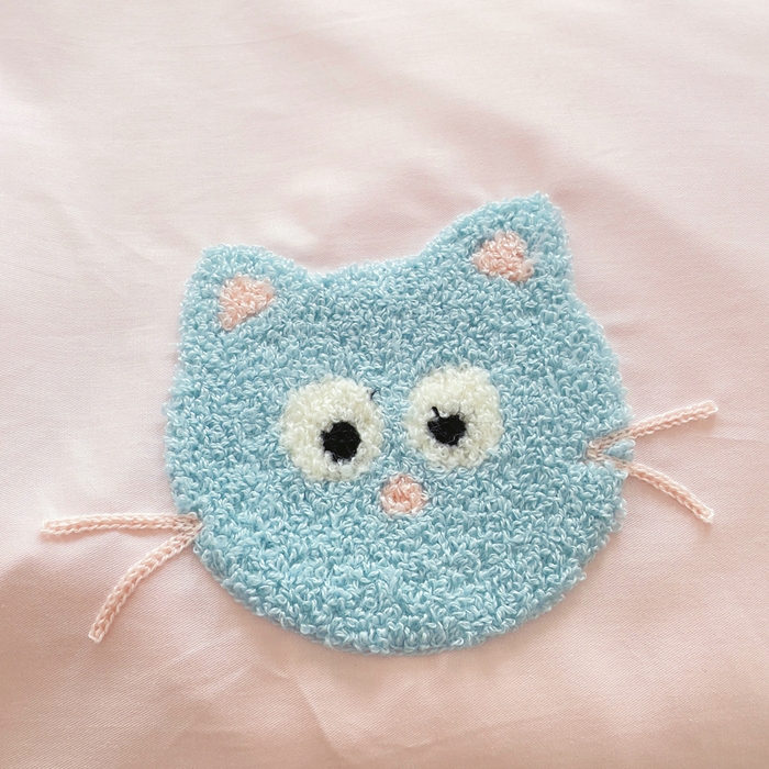 91家纺网 家纺一手货源 找家纺 锦觅家纺  2025新款奶油小清新毛巾绣全棉纯棉四件套-风格一（专版散花必须控价） 甜心小猫