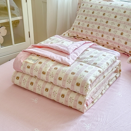欧喜璐 2025新款里外全棉夏凉被熊恋花