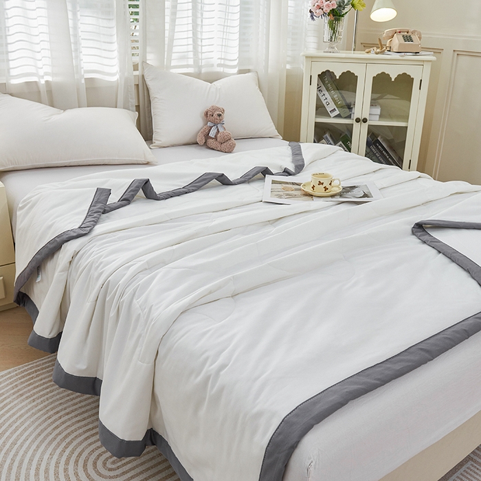 91家纺网 家纺一手货源 找家纺 被多多 2025新款全棉纯棉羽丝棉夏被夏凉被空调被 珍珠白