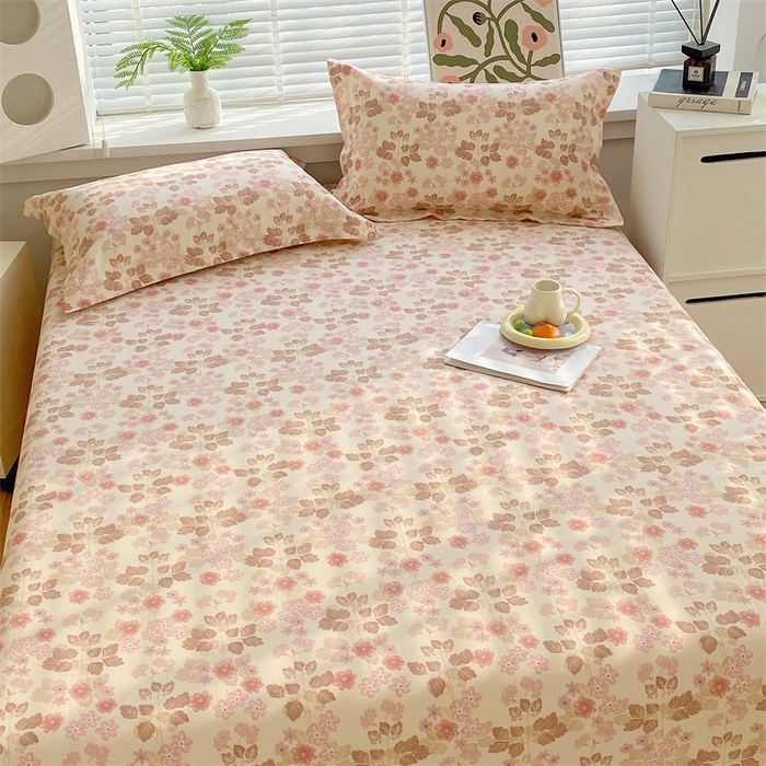 91家纺网 家纺一手货源 找家纺 凯磊2025新款老粗布印花单品床单床单单件 暖花甜梦