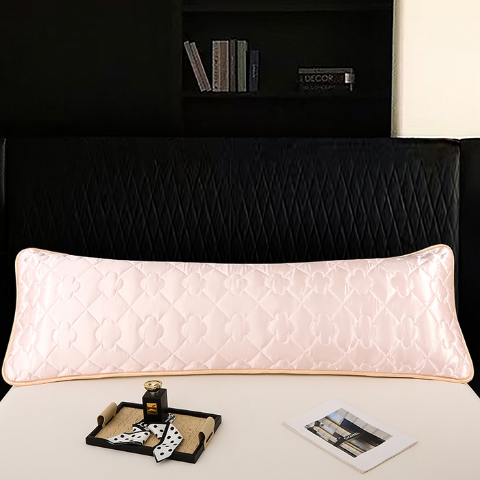 91家纺网 家纺一手货源 找家纺 梦舒羽 2025新款夏季冰丝凉感夹棉枕套双人情侣枕头套加长加厚枕芯套1.5m内胆套 夹棉加厚-淡雅玉