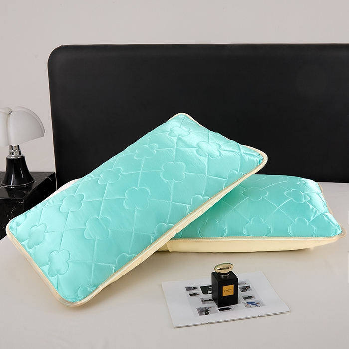 91家纺网 家纺一手货源 找家纺 梦舒羽 2025新款夏季冰丝凉感夹棉枕套单人一对装可水洗加厚枕头套宿舍48x74cm枕芯套 夹棉加厚-水蓝色