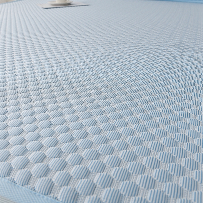 91家纺网 家纺一手货源 找家纺 梦之星 2025新款凉豆豆凉席三件套 纯色床笠款-蓝