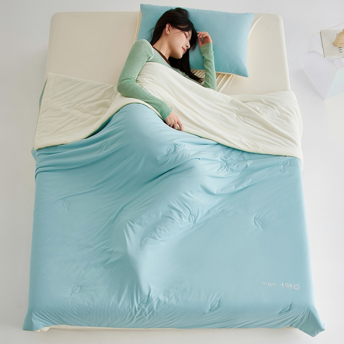 91家纺网 家纺一手货源 找家纺 莱福仕家纺 2025新款凉感兰精天丝夏被系列 松石蓝