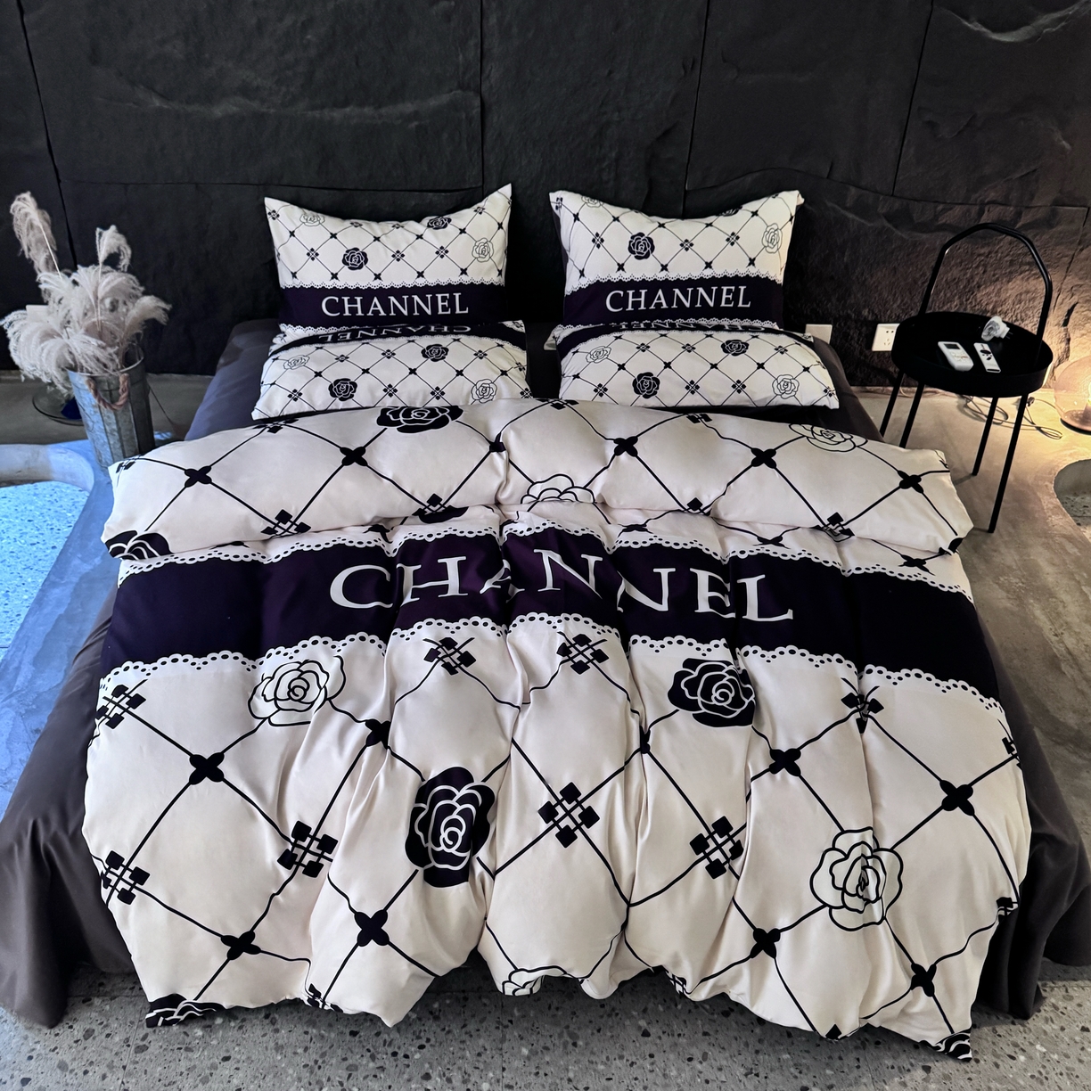 91家纺网 家纺一手货源 找家纺 丽斐 2025新款磨毛数码印花四件套 磨毛格格山茶