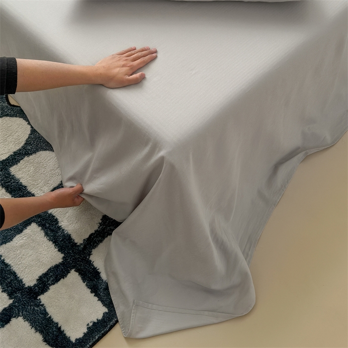 91家纺网 家纺一手货源 找家纺 丽涵家纺 2025新款全棉大雁纹单品床单床单三件套 good银沙灰