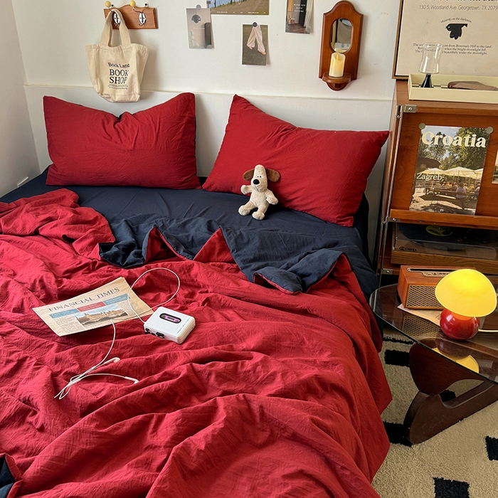 91家纺网 家纺一手货源 找家纺 （总）耀达家居 2025新款水洗棉双拼夏被四件套