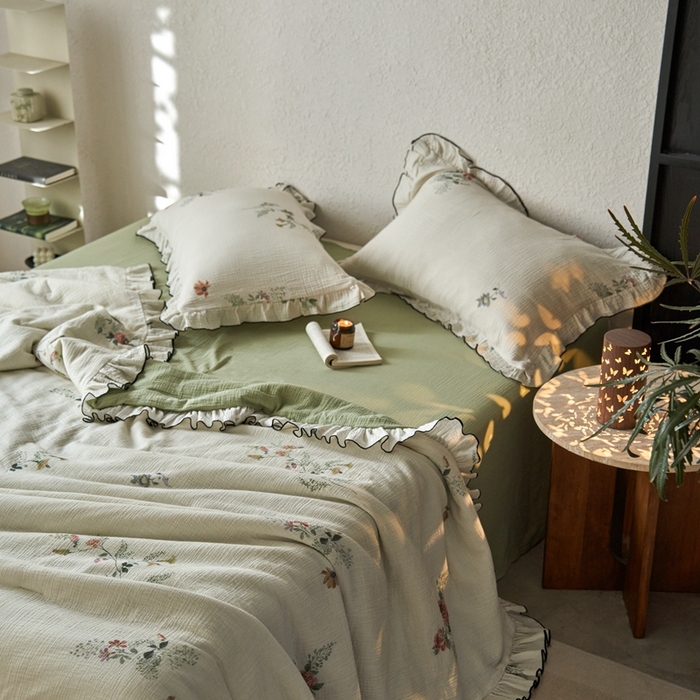 91家纺网 家纺一手货源 找家纺 （总）安莱生活2025新款A类全棉双层皱皱纱夏凉被