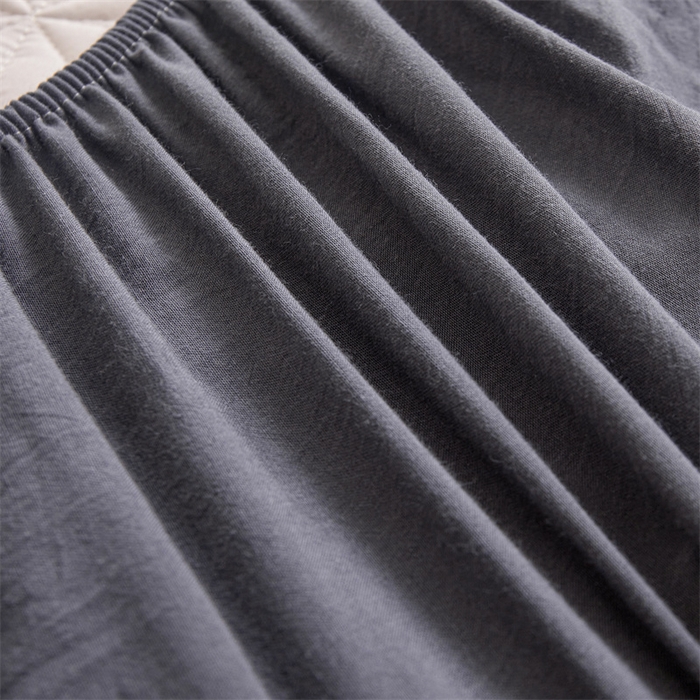 91家纺网 家纺一手货源 找家纺 3C 2025新款A类全棉四叶草防水隔脏床笠 防水 浅语-星空灰