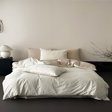 玉宇阁家居 2025新款100S全棉大提花四件套苏莉的春天（100s）床笠款套件可定制（适用于 10-22cm 高床垫） 落日余晖