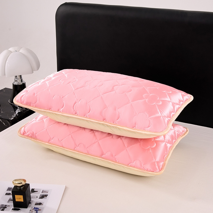 91家纺网 家纺一手货源 找家纺 梦舒羽 2025新款夏季冰丝凉感夹棉枕套单人一对装可水洗加厚枕头套宿舍48x74cm枕芯套 夹棉加厚-玉色