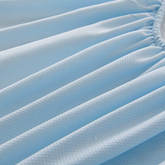 91家纺网 家纺一手货源 找家纺 梦之星 2025新款凉豆豆凉席三件套 纯色床笠款-蓝