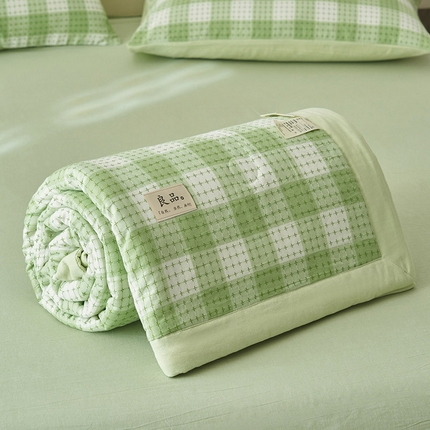 91家纺网 家纺一手货源 找家纺 （总）简如 2025新款A类全棉提花大豆夏被四件套-米格