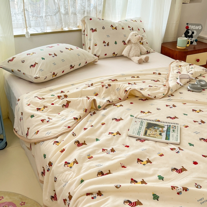 91家纺网 家纺一手货源 找家纺 葡萄家 2025新款A类母婴级大豆纤维牛奶丝针织棉夏凉被（提供买家秀）腊肠甜心