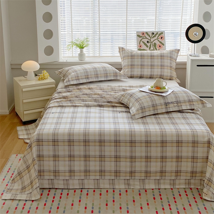 91家纺网 家纺一手货源 找家纺 凯磊2025新款老粗布印花单品床单床单单件 暖格舒居