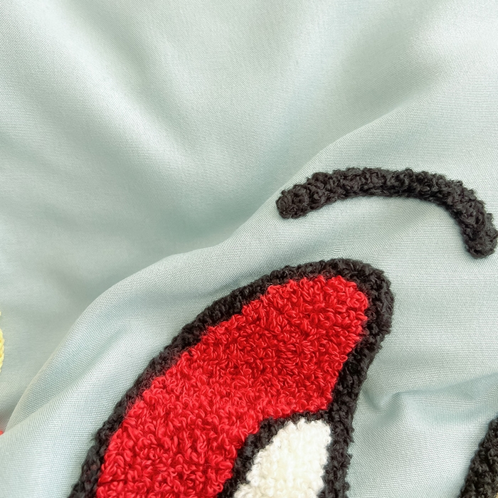 91家纺网 家纺一手货源 找家纺 眠帛家居 2025新款A类水洗皱皱纱毛巾绣夏被四件套 章鱼哥