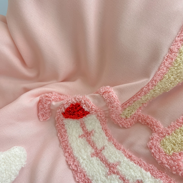 91家纺网 家纺一手货源 找家纺 眠帛家居 2025新款A类水洗皱皱纱毛巾绣夏被四件套 蟹先生