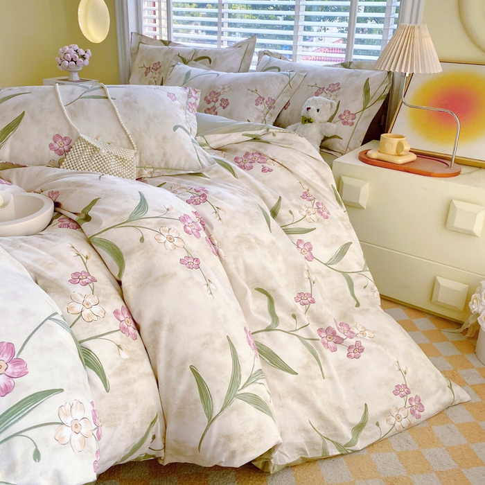 91家纺网 家纺一手货源 找家纺 星期三  2025年4月新款铂金全棉纯棉13372四件套 加微信有会员价 花枝草蔓