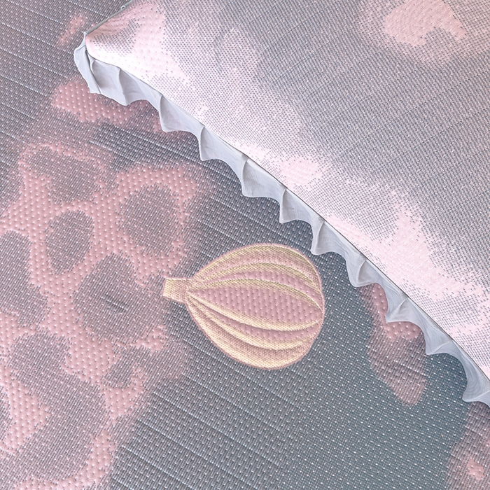 91家纺网 家纺一手货源 找家纺 冬然家纺 2025新款冰豆豆席子凉席床裙款 梦幻气球-粉