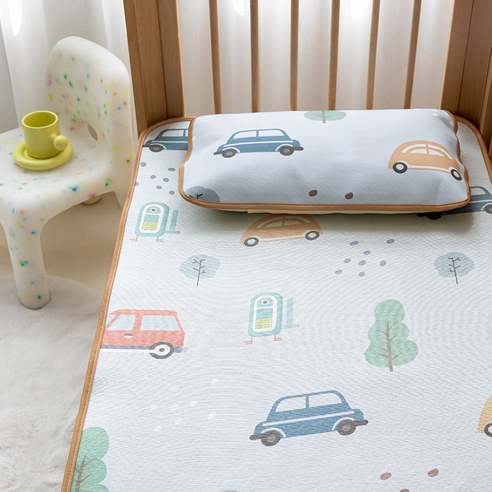 91家纺网 家纺一手货源 找家纺 （总）嗨生活 2025新款古藤+冰丝婴儿凉席 儿童幼儿园凉席 午睡席 冰丝藤席 可定制 