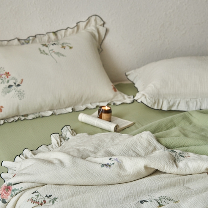 91家纺网 家纺一手货源 找家纺 （总）安莱生活2025新款A类全棉双层皱皱纱夏凉被