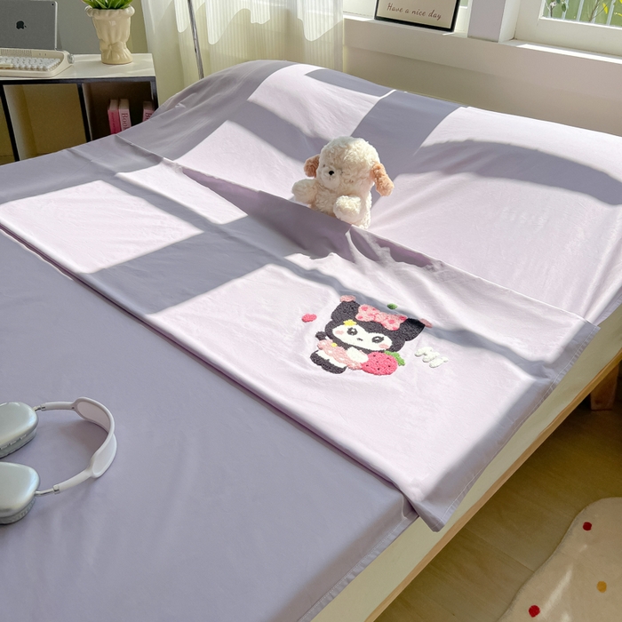 91家纺网 家纺一手货源 找家纺 柒星睡袋 2025新款款40支全棉纯色毛巾绣可拆分隔脏睡袋 洛咪 紫