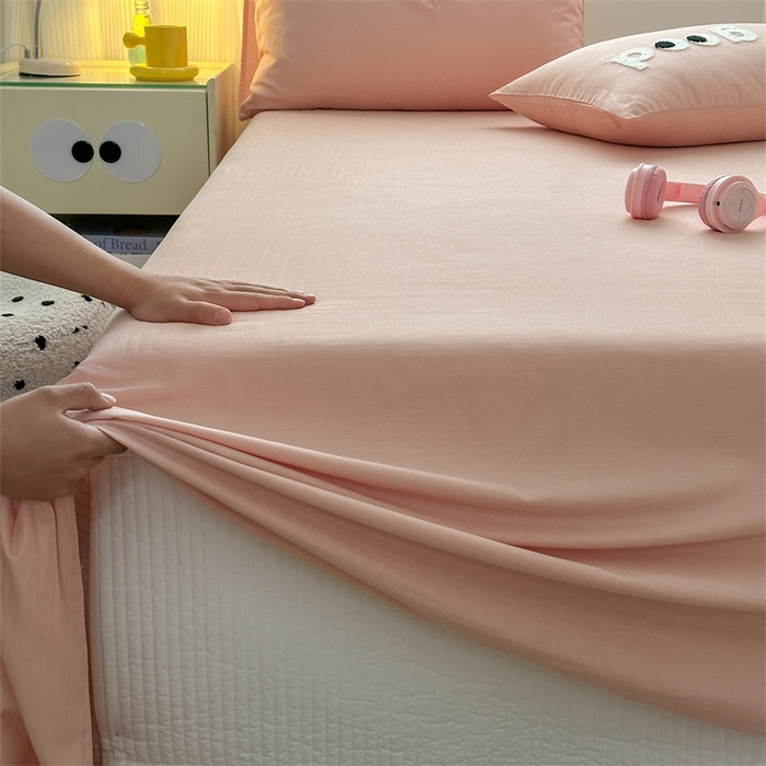 91家纺网 家纺一手货源 找家纺 丽涵家纺 2025新款全棉大雁纹单品床单床单三件套 good豆沙粉