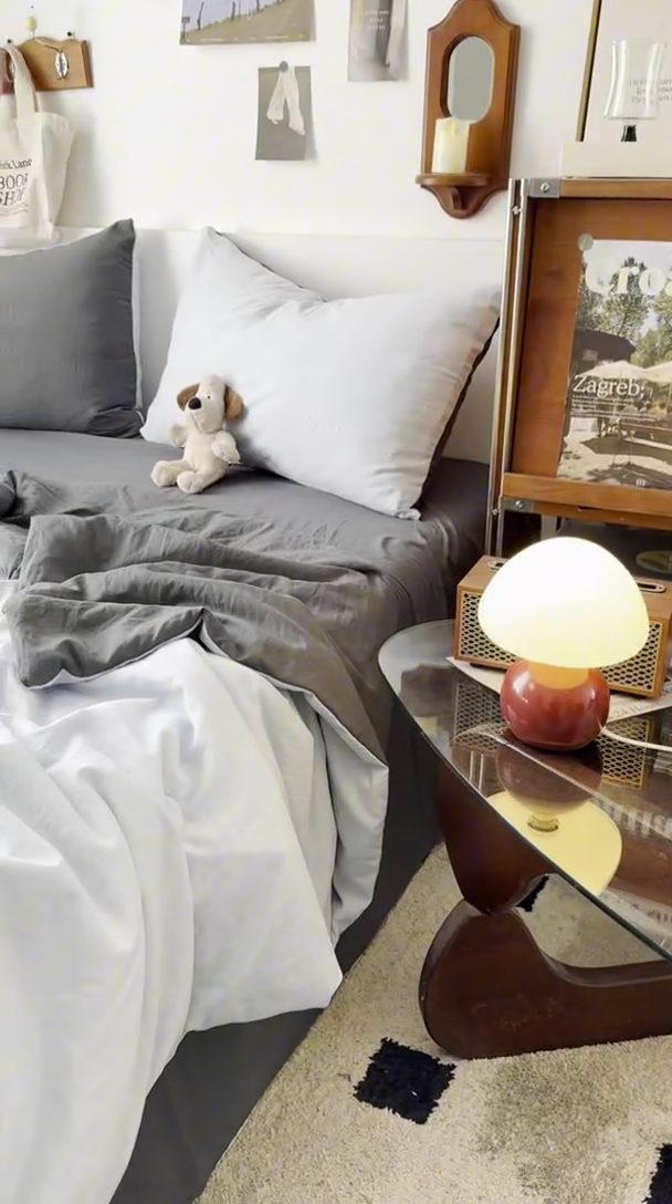 91家纺网 家纺一手货源 找家纺 耀达家居 2025新款水洗棉双拼夏被四件套 海盐蓝➕高级灰