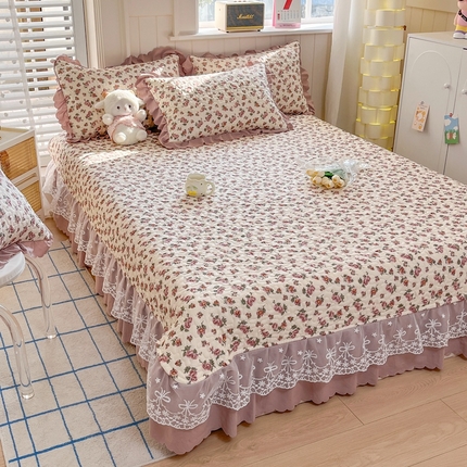 91家纺网 家纺一手货源 找家纺 （总）雅眠居 2025直播爆款5D大版数码印花牛奶绒床盖四件套宝宝绒床裙