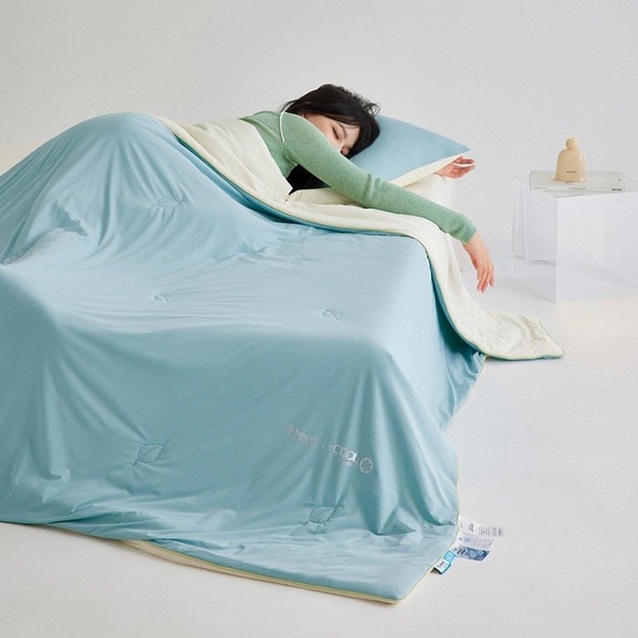 91家纺网 家纺一手货源 找家纺 莱福仕家纺 2025新款凉感兰精天丝夏被系列 松石蓝