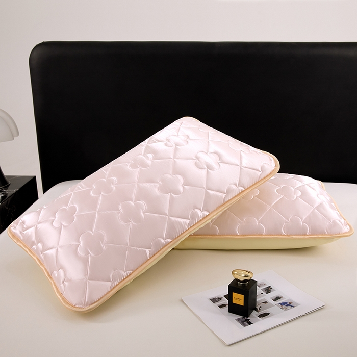 91家纺网 家纺一手货源 找家纺 梦舒羽 2025新款夏季冰丝凉感夹棉枕套单人一对装可水洗加厚枕头套宿舍48x74cm枕芯套 夹棉加厚-淡雅玉