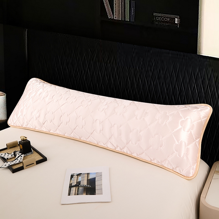 91家纺网 家纺一手货源 找家纺 梦舒羽 2025新款夏季冰丝凉感夹棉枕套双人情侣枕头套加长加厚枕芯套1.5m内胆套 夹棉加厚-淡雅玉