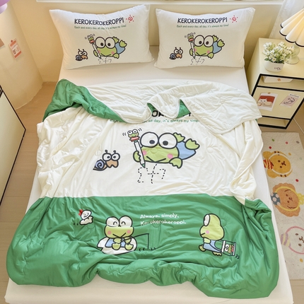 91家纺网 家纺一手货源 找家纺 （总）花满路 2025新款儿童针织棉夏被-大床图