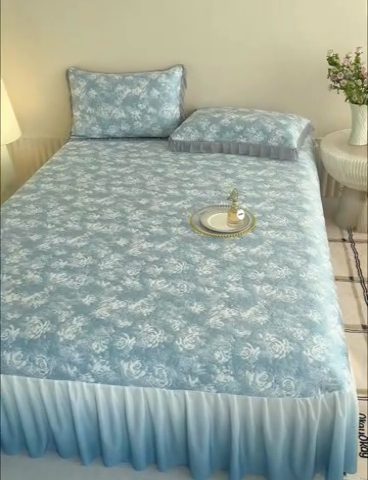 91家纺网 家纺一手货源 找家纺 （总）冬然家纺 2025新款冰豆豆席子凉席床裙款