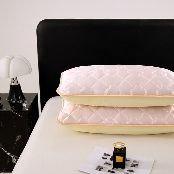 91家纺网 家纺一手货源 找家纺 梦舒羽 2025新款夏季冰丝凉感夹棉枕套单人一对装可水洗加厚枕头套宿舍48x74cm枕芯套 夹棉加厚-淡雅玉