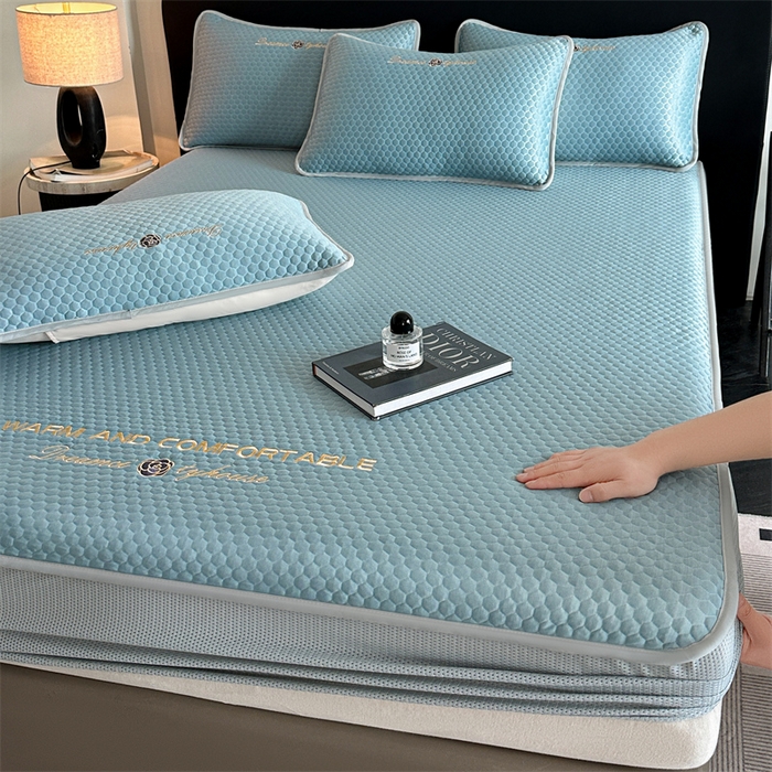 91家纺网 家纺一手货源 找家纺 笙意家纺 2025新款豆豆凉感软席-兰娜 兰娜-冰川绿