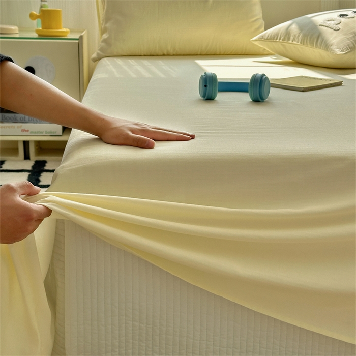 91家纺网 家纺一手货源 找家纺 丽涵家纺 2025新款全棉大雁纹单品床单床单三件套 good浅米黄