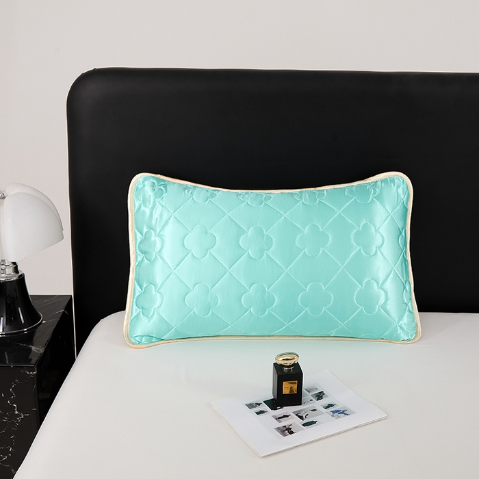 91家纺网 家纺一手货源 找家纺 梦舒羽 2025新款夏季冰丝凉感夹棉枕套单人一对装可水洗加厚枕头套宿舍48x74cm枕芯套 夹棉加厚-水蓝色